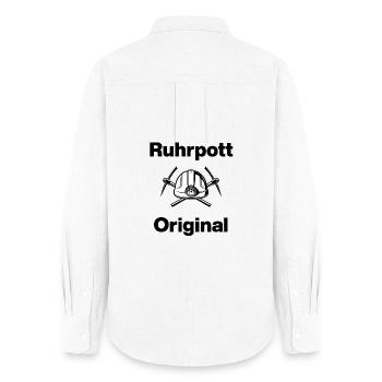 Ruhrpott Original, Bergmann Stolz ! NRW, Charbon - Chemise Oxford Femme - blanc - Dos - AI Model Female 172 light (172cm)