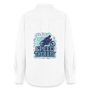 Speed Therapy - Moto - Chemise Oxford Femme - blanc - Dos - AI Model Female 172 light (172cm)