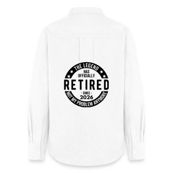 The Legend Has Officially Retired Since 2026 - Women's Oxford Shirt - white - Back - AI Model Female 172 light (172cm)