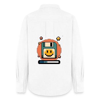 Floppy Disk Retro Internet - Women's Oxford Shirt - white - Back - AI Model Female 172 light (172cm)