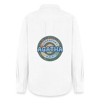 Agatha comme idée de cadeau - Chemise Oxford Femme - blanc - Dos - AI Model Female 172 light (172cm)