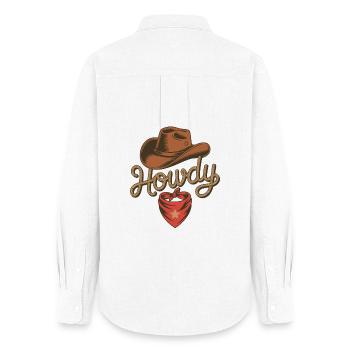 Howdy Cowboy - Conception de corde western - Chemise Oxford Femme - blanc - Dos - AI Model Female 172 light (172cm)