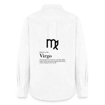 Vierge - Signe du zodiaque - Chemise Oxford Femme - blanc - Dos - AI Model Female 172 light (172cm)