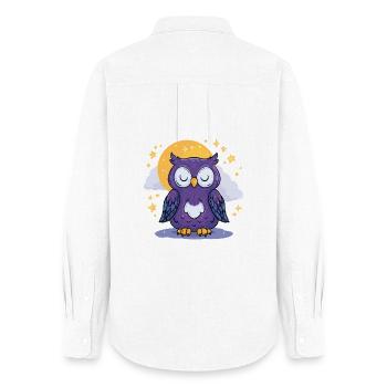 Moonlit Night Owl - Women's Oxford Shirt - white - Back - AI Model Female 172 light (172cm)