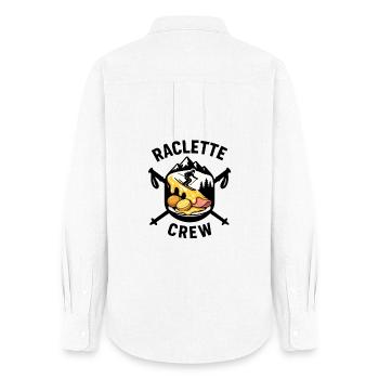 Raclette Crew - Montagne Fromage Fondue et Ski - Chemise Oxford Femme - blanc - Dos - AI Model Female 172 light (172cm)