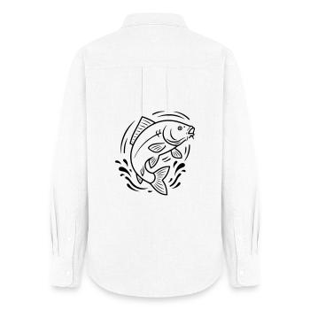 Carp Jumping Fish Fishing - Women's Oxford Shirt - white - Back - AI Model Female 172 light (172cm)