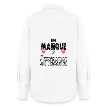 En Manque d'Attirance - Chemise Oxford Femme - blanc - Dos - AI Model Female 172 light (172cm)