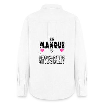 En Manque d'Attachement - Chemise Oxford Femme - blanc - Dos - AI Model Female 172 light (172cm)