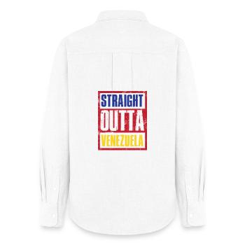 Straight outta Venezuela - Women's Oxford Shirt - white - Back - AI Model Female 172 light (172cm)