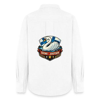 Suomi – Joutsen - Women's Oxford Shirt - white - Back - AI Model Female 172 light (172cm)