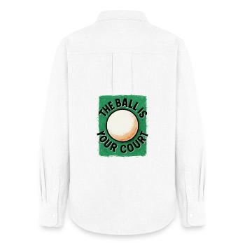 Dieser Ball liegt bei dir – Tischtennis - Frauen Oxford Hemd - Weiß - Hinten - AI Model Female 172 light (172cm)