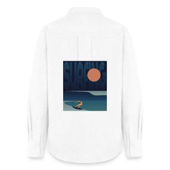 VAGUE SURFER - Chemise Oxford Femme - blanc - Dos - AI Model Female 172 light (172cm)