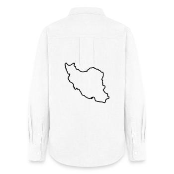 Iran Map Silhouette Persia - Women's Oxford Shirt - white - Back - AI Model Female 172 light (172cm)