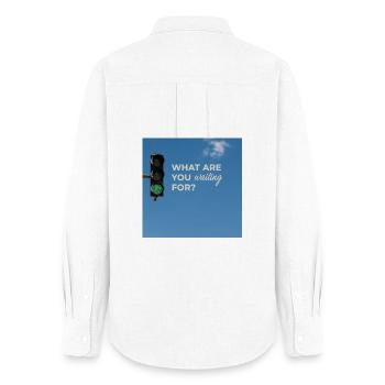What Are You Waiting For? - Women's Oxford Shirt - white - Back - AI Model Female 172 light (172cm)