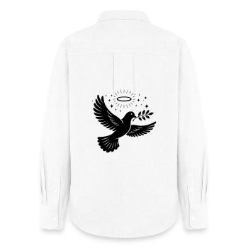 Taube Heilig Christlich - Frauen Oxford Hemd - Weiß - Hinten - AI Model Female 172 light (172cm)