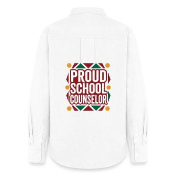 Proud School Counselor  - Women's Oxford Shirt - white - Back - AI Model Female 172 light (172cm)