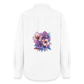 Colour explosion Blossoms - Women's Oxford Shirt - white - Back - AI Model Female 172 light (172cm)