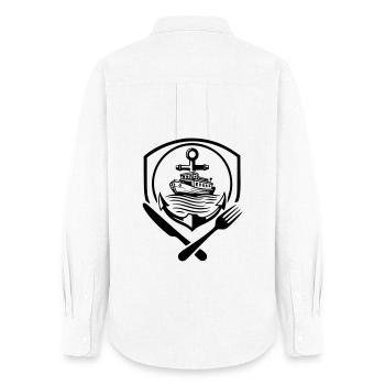 Restaurant Boatman Logo - Women's Oxford Shirt - white - Back - AI Model Female 172 light (172cm)