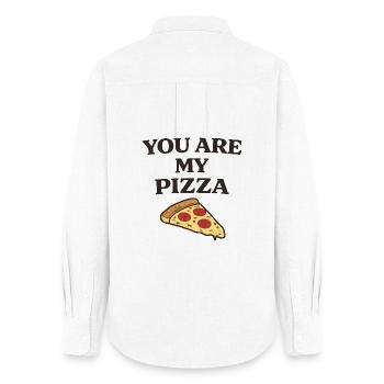 TU ES MA PIZZA Chemise - Nourriture Amour Saint-Valentin - Chemise Oxford Femme - blanc - Dos - AI Model Female 172 light (172cm)