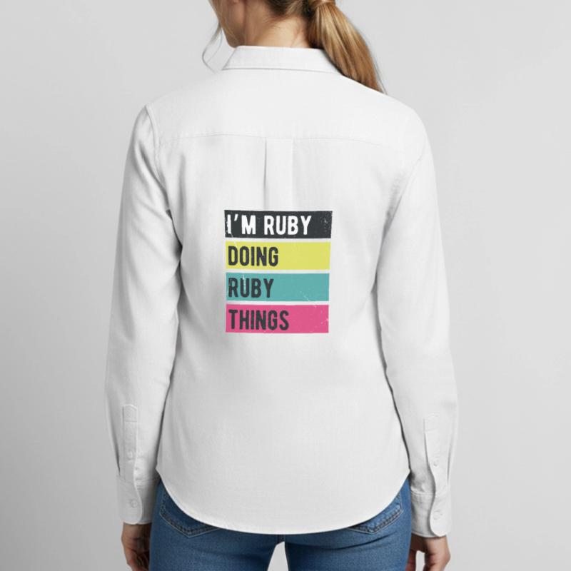 I’m Ruby Doing Ruby Things Retro Colors Women's Oxford Shirt