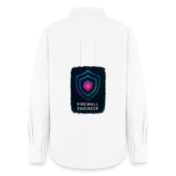 Ingénieur Firewall - Cybersecurite - Chemise Oxford Femme - blanc - Dos - AI Model Female 172 light (172cm)