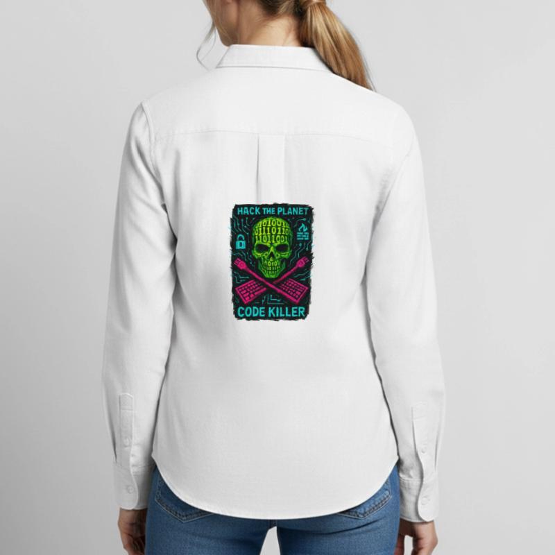 Hack the Planet Code Killer - Cyber Security Women's Oxford Shirt