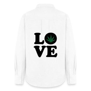 Love weed cannabis - Women's Oxford Shirt - white - Back - AI Model Female 172 light (172cm)