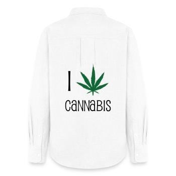 I love cannabis - Women's Oxford Shirt - white - Back - AI Model Female 172 light (172cm)