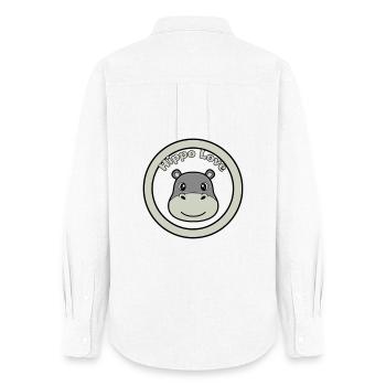 Hippo Love Hippo Logo Badge - Chemise Oxford Femme - blanc - Dos - AI Model Female 172 light (172cm)
