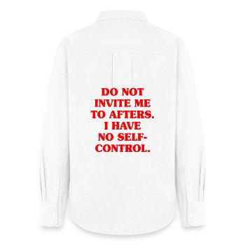Do Not Invite Me To Afters Afterhour Club Celebrate - Women's Oxford Shirt - white - Back - AI Model Female 172 light (172cm)