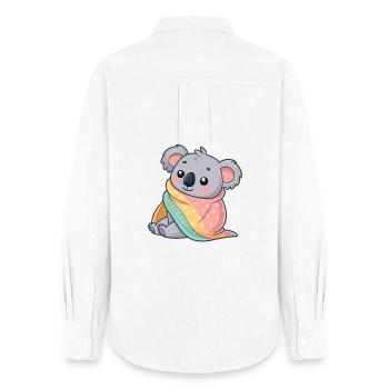 Koala gemütliche Unterdecke - Frauen Oxford Hemd - Weiß - Hinten - AI Model Female 172 light (172cm)