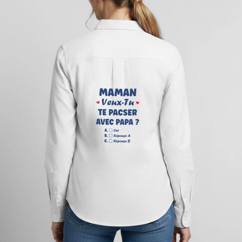 Mama, willst du eine eingetragene Lebenspartnerschaft mit Papa eingehen? Frauen Oxford Hemd
