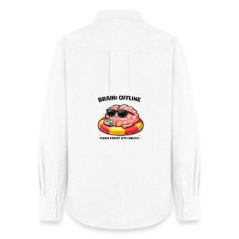 Gehirn Offline Snack Reboot - Frauen Oxford Hemd - Weiß - Hinten - AI Model Female 172 light (172cm)
