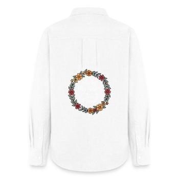 Always My Sister Forever My Friend Wreath - Women's Oxford Shirt - white - Back - AI Model Female 172 light (172cm)