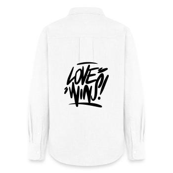 love wins Liebe gewinnt - Frauen Oxford Hemd - Weiß - Hinten - AI Model Female 172 light (172cm)