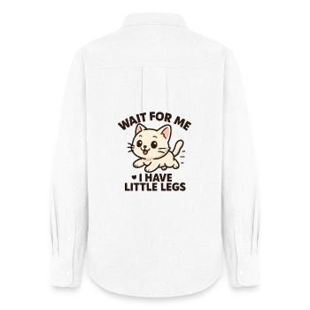 Chat qui dit un mème d’humour Idée de cadeau drôle - Chemise Oxford Femme - blanc - Dos - AI Model Female 172 light (172cm)