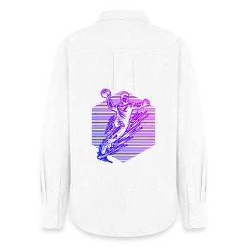 Clear handball message for men - Women's Oxford Shirt - white - Back - AI Model Female 172 light (172cm)