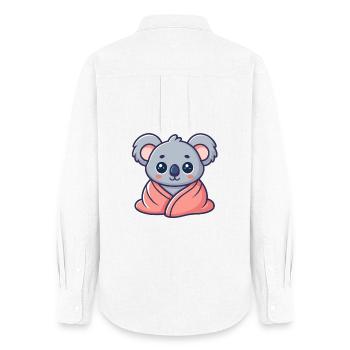 Kawaii Koala Wrapped in Pink Sheet - Women's Oxford Shirt - white - Back - AI Model Female 172 light (172cm)