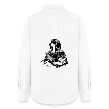 Roman Dachshund Warrior Fighter Sword Dagger - Women's Oxford Shirt - white - Back - AI Model Female 172 light (172cm)