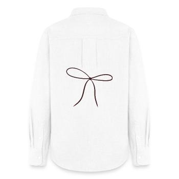 Bow Ribbon Minimalist - Women's Oxford Shirt - white - Back - AI Model Female 172 light (172cm)