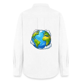 Erde Welt Planet - Frauen Oxford Hemd - Weiß - Hinten - AI Model Female 172 light (172cm)
