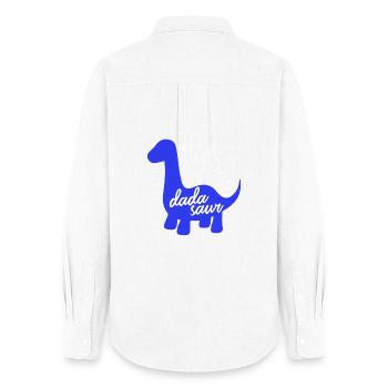 Conception du slogan drôle de dinosaure Daddysaurus Rex - Chemise Oxford Femme - blanc - Dos - AI Model Female 172 light (172cm)