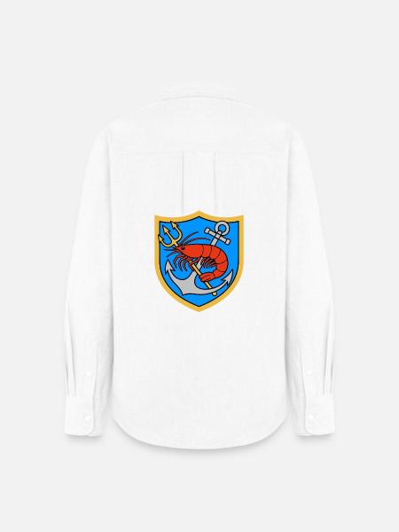 Krabbenfischer Wappen - Frauen Oxford Hemd - Weiß