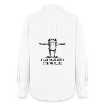 Idée de cadeau amusant humoristique de grenouille qui dit un mème - Chemise Oxford Femme - blanc - Dos - AI Model Female 172 light (172cm)