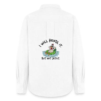 I will hendl it. But not now. – Denglish saying - Women's Oxford Shirt - white - Back - AI Model Female 172 light (172cm)