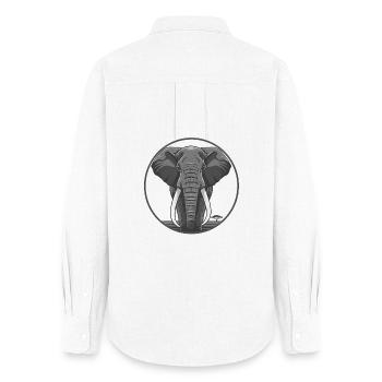 Graphique de cercle de tête d’éléphant - Chemise Oxford Femme - blanc - Dos - AI Model Female 172 light (172cm)
