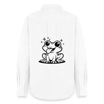 Toad Comic Frog - Women's Oxford Shirt - white - Back - AI Model Female 172 light (172cm)