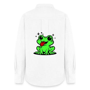 Toad Comic Frog - Women's Oxford Shirt - white - Back - AI Model Female 172 light (172cm)