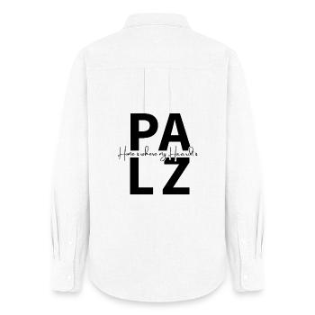 Palz - Home Is Where My Haardt Is - Frauen Oxford Hemd - Weiß - Hinten - AI Model Female 172 light (172cm)