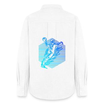 Clear handball motif for every day for men - Women's Oxford Shirt - white - Back - AI Model Female 172 light (172cm)